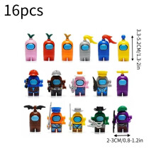 16 pièces mini blocs de construction Among Us jouet chambre décoration enfants collection cadeau