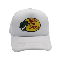 (White)Bass Pro Shops Baseball Caps Sonnenschutz Mesh atmungsaktiv Outdoor verstellbar