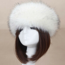 (White&Black)Russische flauschige Fuchspelzmütze für Damen Herren neu Stirnband Winter Ohrenwärmer Hüte Ski