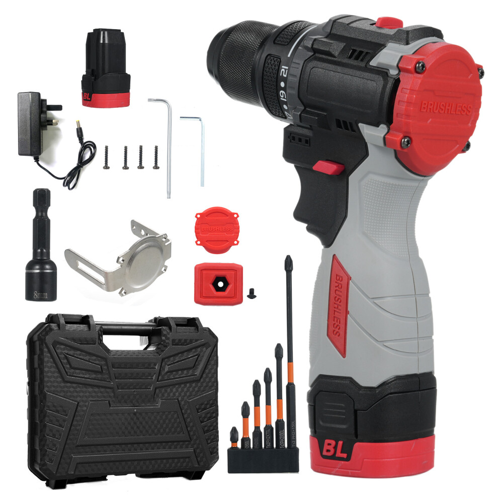 16.8V Brushless Power Drill Set â 45N.M Torque, 2.0Ah Battery