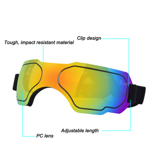 Gafas para perros con correa ajustable, a prueba de UV, rojas 2