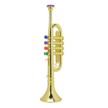 Golden Plastic Trumpet for Kids with Color Keys - Perfect Gift Idea