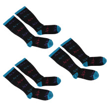 3 pares de medias de compresión de talla grande - XXL azul ECG