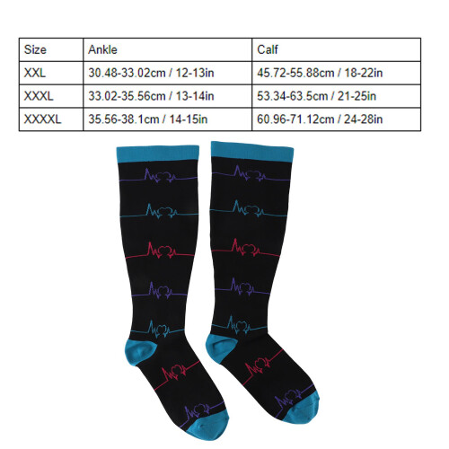 3 paia di calze a compressione XXL Plus blu ECG 1