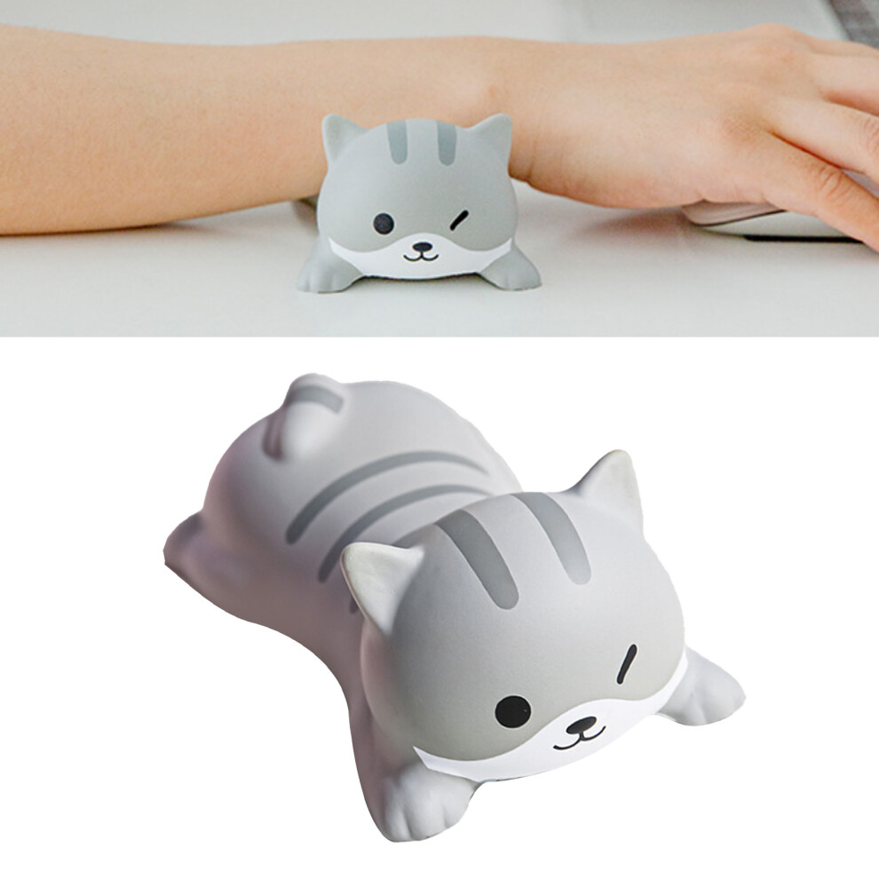 Cute Cat Mouse Wrist Rest - Ergonomic Support For Office Home Grey 9381334220243