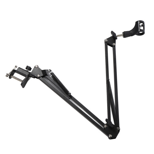 Support de microphone de bureau, fer/plastique, pince 2,2-2,8 cm