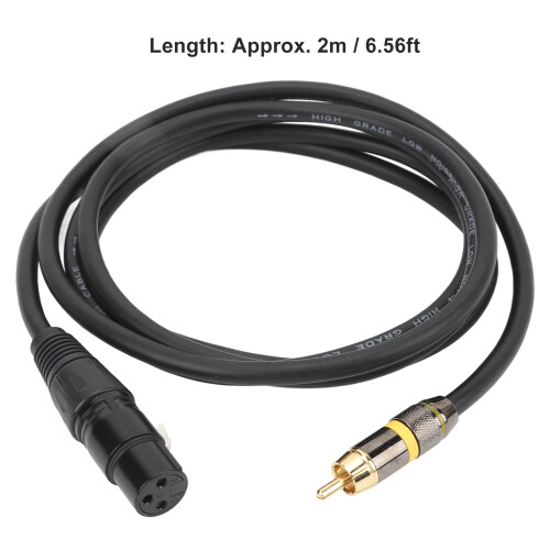 Cable XLR hembra a macho 2m(6.56ft) OFC PVC negro 1
