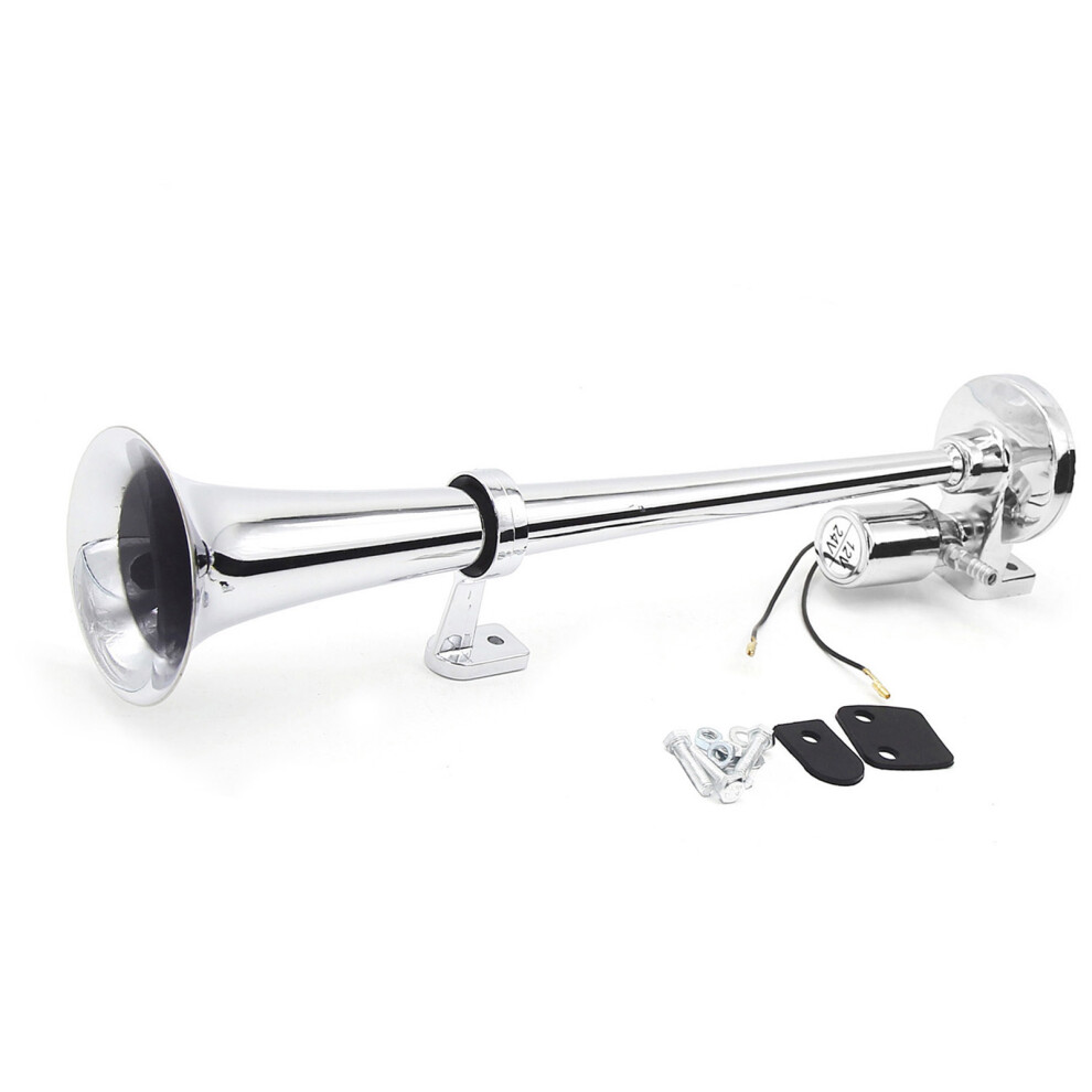 Universal 150Db Chrome Trumpet Electric Horn Kit 12V/24V Train Truck 4681334224490