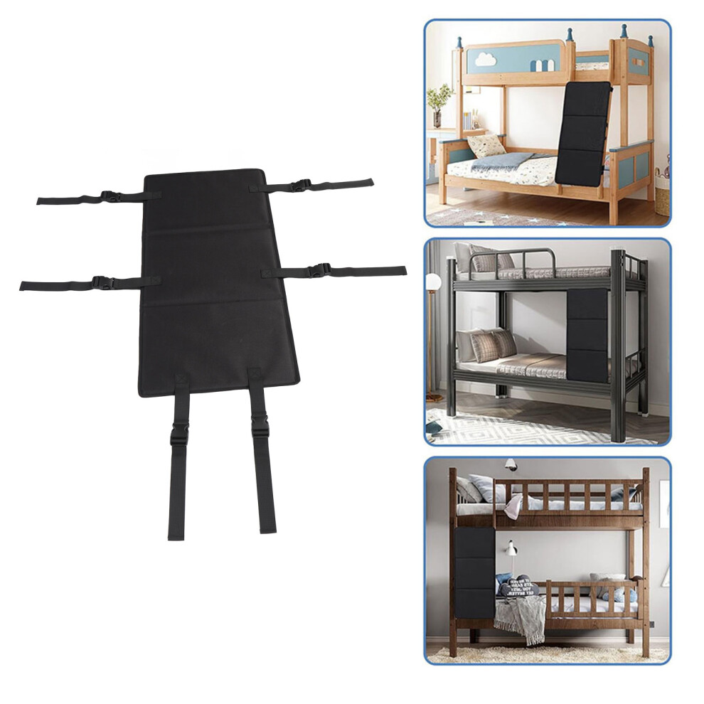 Bunk Bed Ladder Cover Guardrail For Kids, Double Layer, Oxford & Pvc Black