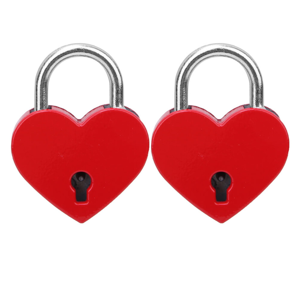2 Sets Heart Lock Metal Colorful Padlocks 30X39mm With Keys 9381334230716