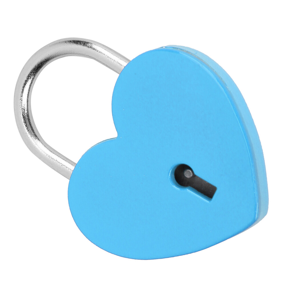 Heart Lock 45X59mm Blue Padlock With Key - Ideal For Crafts & Gifts 8251334231482