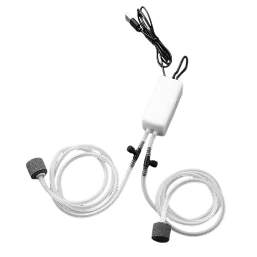 Pompa di ossigeno USB mini silenziosa a doppia uscita bianca 1