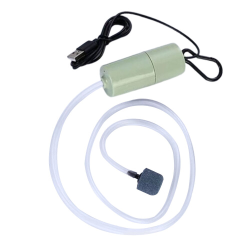 Mini-USB-Sauerstoffpumpe Kleines Aquarium ABS Grüner Deckel
