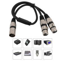 XLR répartiteur 3 broches mâle vers double femelle 0,5 m noir