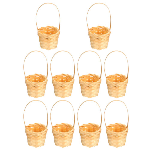 10Pcs Bamboo Woven Flower Storage Baskets Multiuse Basket Organizers