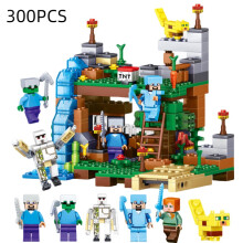 (300PCS)Minecraft Bloque de Construcción Juego de Juguete Pueblo Hágalo Usted Mismo Puzzle Juguete Abs Niño Regalo Educativo