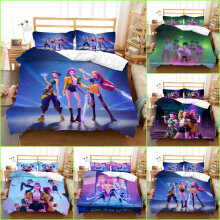 (01, Double(200cmx200cm)) K-POP Demon Hunter Girls' Bedding Set Duvet CoveR Pillowcase Single Double Gift@