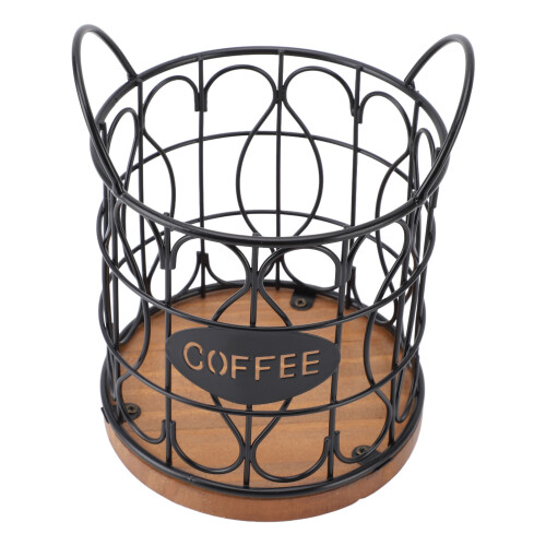 Schwarzer Kaffeekapselkorb, Ø 13 cm, H 16,7 cm
