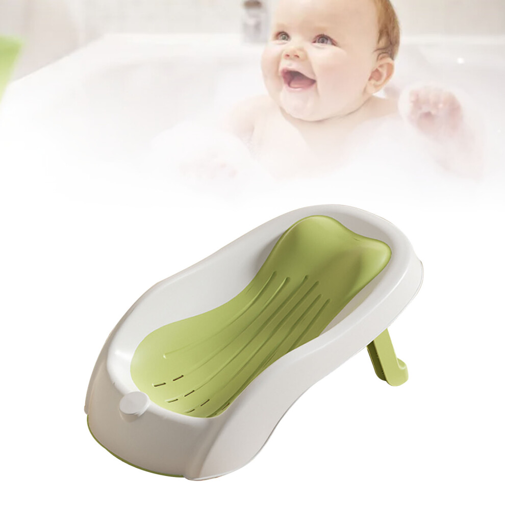 Baby Bath Support Non-Slip Adjustable Pp Tpe, Newborn Seat Green