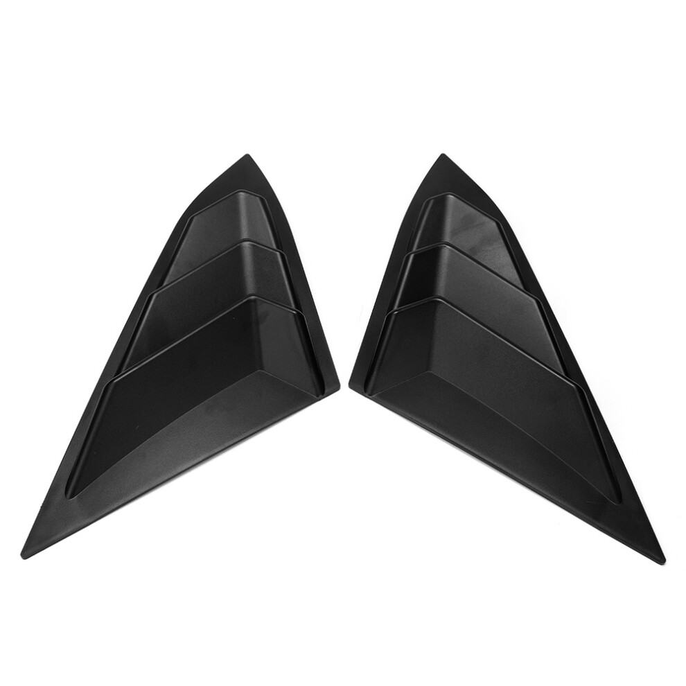 2Pcs Matte Abs Rear Window Louvers For Honda Civic 2016-2019 Black 9471334240812