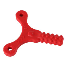 Juguete mordedor de silicona rojo en forma de Y para el habla del autismo