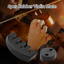 4 Stück Gummi-Stuben für Violine, vierteilige Set – 2 Stück Klauenstil & 2 Stück runde Tourte, zum Üben und Aufführen, verbessern Klangkont