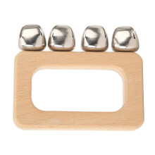 Tanz Handglocke Holz Rechteckgriff Metall Klingelkuven Tragbare Percussion für Auftritte