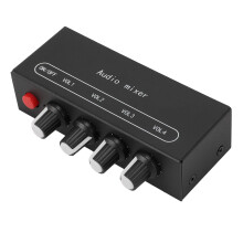 Stereo-Line-Mixer 4-Kanal, 11  4,5  3 cm, Schwarz