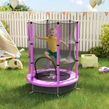AIYAPLAY 4.6FT Kids Trampoline with Safety Enclosure Net, Purple