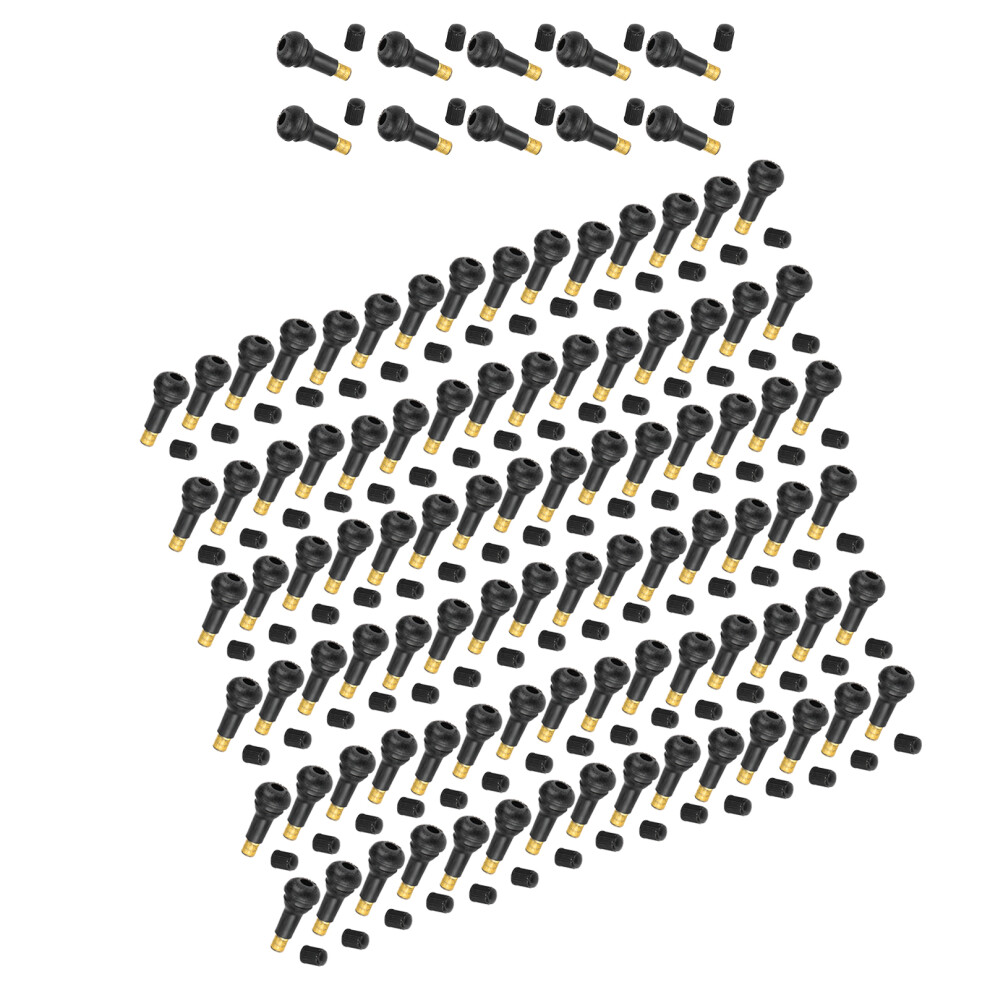 100Pcs Universal Car Motorcycle Tire Valve Stems Tr413 Black 8061334247761