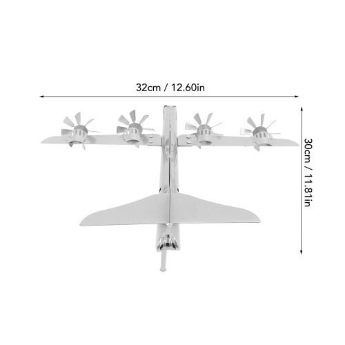 Flugzeug-Windmühle Eisen Silber Garten-Windspiel Deko 1