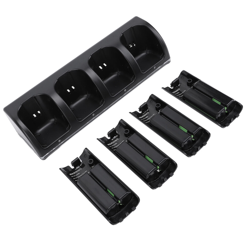 Wii Controller Charging Dock + 4X 2800Mah Rechargeable Batteries Black 8131334254073