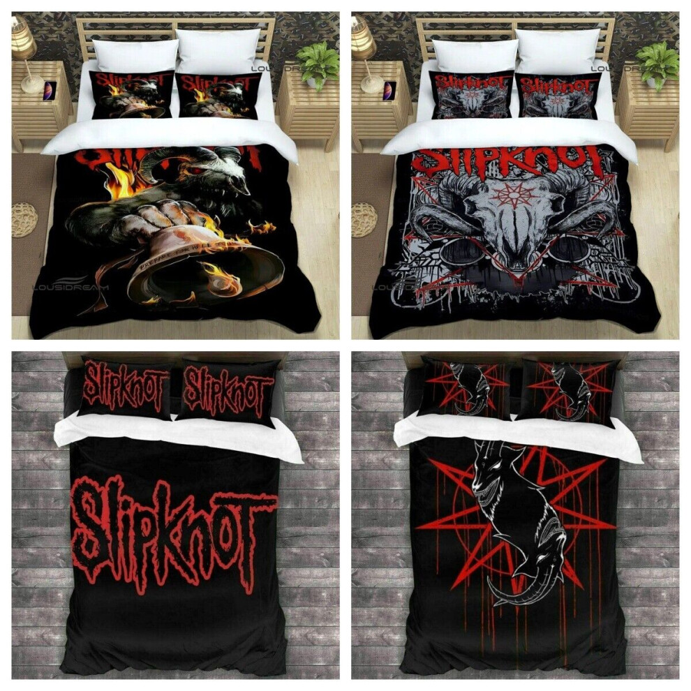 (J, King  230cmX220cm) 3D Rock The Slipknot Duvet Cover Bedding Set Pillowcase Single Double King Gift-image-OPC-PJCVC6G-NEW