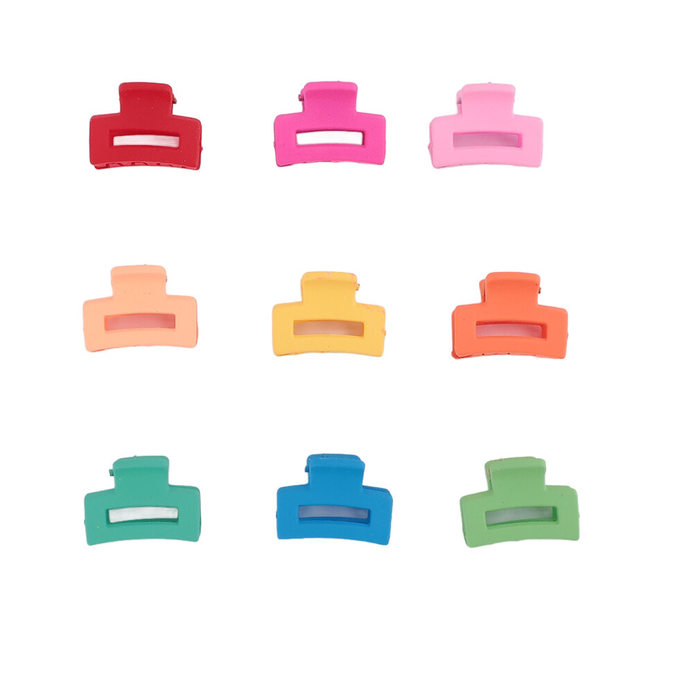 100 pcs Small Heat-Resistant Hair Claw Clips Rectangle Matte Colorful Non Slip