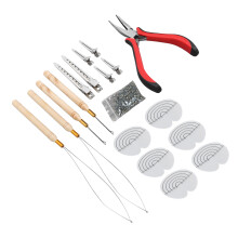 Kit de herramientas para extensiones de cabello - Pinzas para anillos de silicona