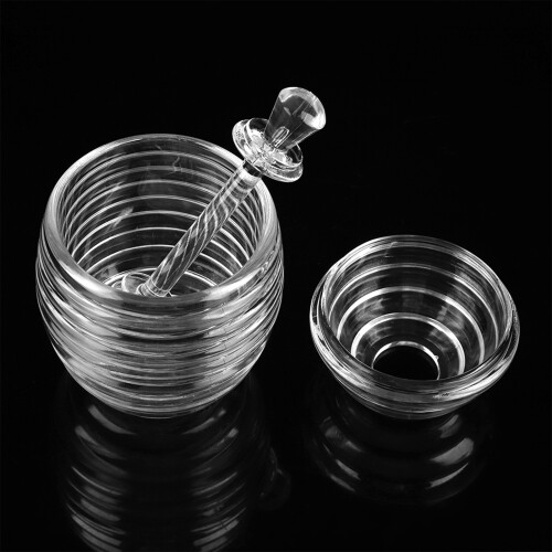 Translucent 265ml Beebyhive-Shaped Honey Jar with Dripper for Convenient Use 2