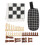 Planche d'échecs roulable en cuir PU, noir 77 mm 3