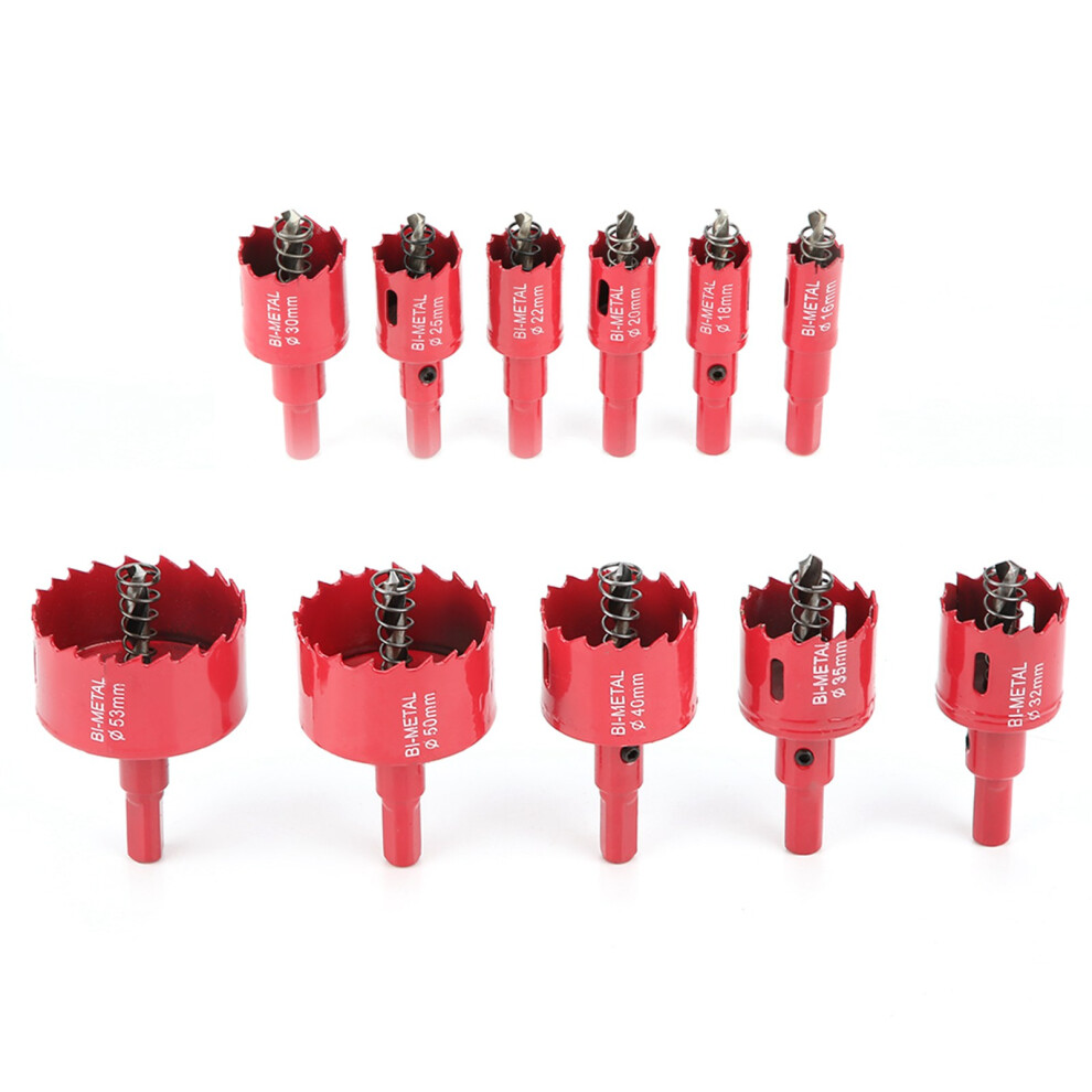 M42 11Pcs Bi-Metal Hole Saw Set 16-53Mm With Core Drill Bit For Wood & Metal 7891334265004