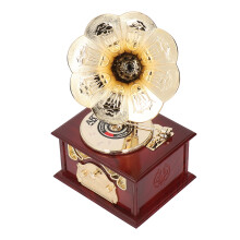 Scatola musicale marrone in stile gramofono, 306,00 g, compatta