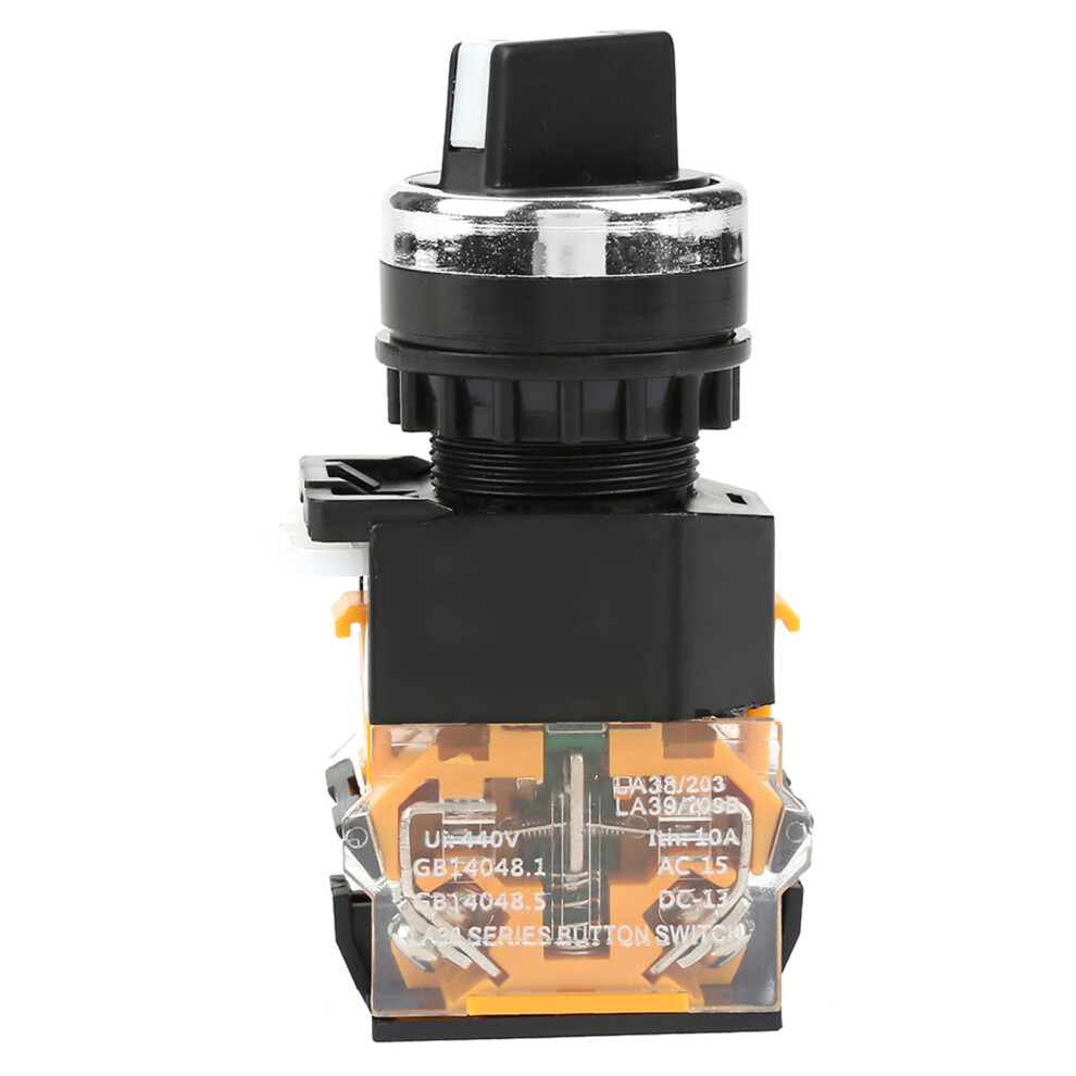 22Mm Round Rotary Switch 2-Pos Self Locking Nc + No Electrical Selector 8741334270654