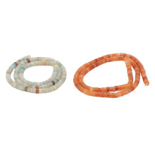 2-Ketten-Steinperlen: roter Achat & Amazonit 4x2mm