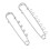 20 pezzi di spilli con anelli 7cm(4h) e 8cm(7h) argento 9