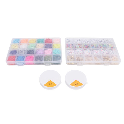 48 Raster 6 mm Buchstabenperlen-Set – 24 Farben DIY-Kit 2