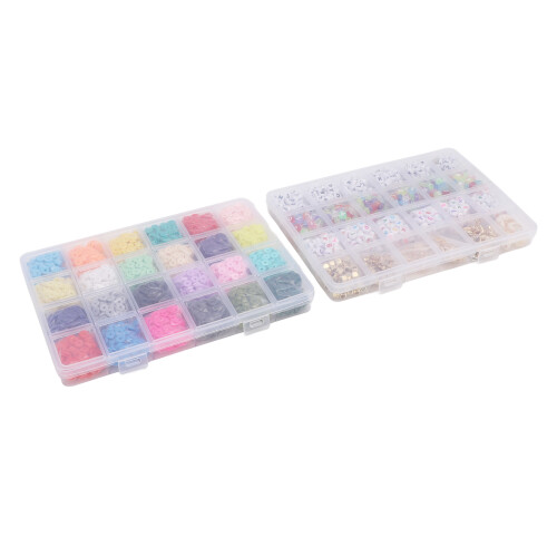 48 Raster 6 mm Buchstabenperlen-Set – 24 Farben DIY-Kit