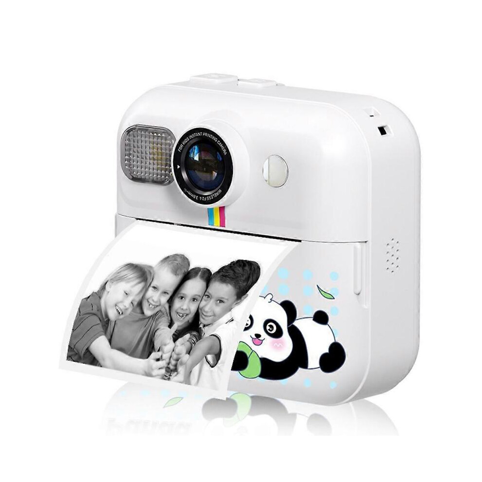 (White, Multicolor) CP02 2.4-inch Screen Kids HD Digital Camera Mini Thermal Photo Printer - Pink