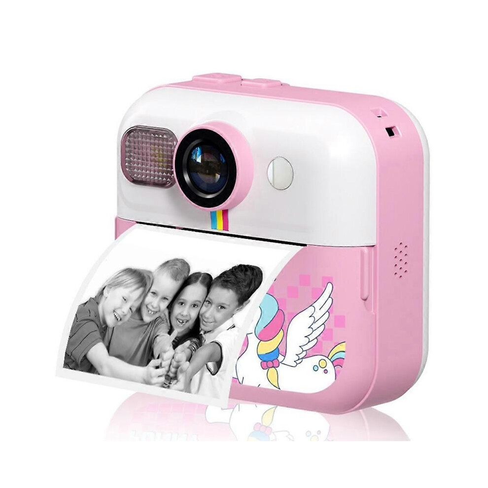 (Pink, Multicolor) CP02 2.4-inch Screen Kids HD Digital Camera Mini Thermal Photo Printer - Pink