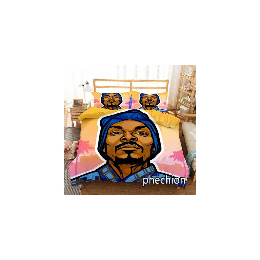 (Style-02, UK KING 220x240cm) 3D Rap Snoop Dogg Bedding Set Quilt Duvet Cover Pillowcase Single Double Gift-image-OPC-PJCVN75-NEW