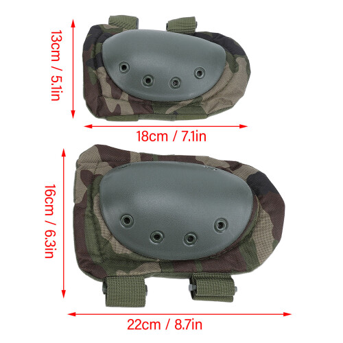 Set de 4 protectores de rodilla y codo, verde, TPE 1