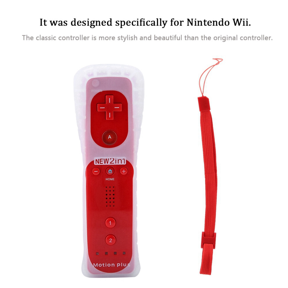 Somatosensory Game Handle Controller For Wiiu/Wii, 16X4.5x3.5cm Red 9411334277814