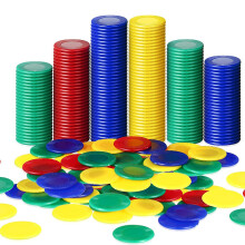 400 peças de fichas de pôquer de plástico, fichas de jogo, 4 cores, cartão de contagem, 4